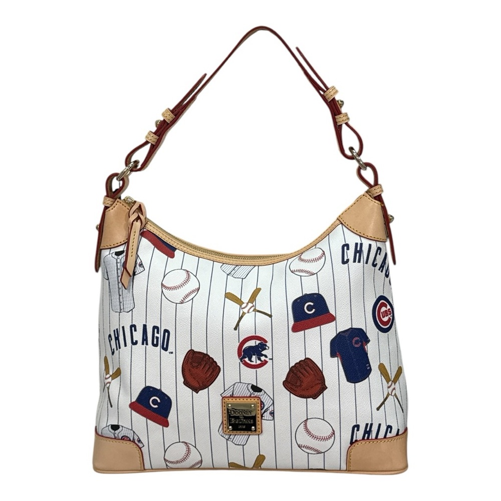 Dooney & Bourke Chicago Cubs Themed White and Tan Shoulder Bag BAGBIN2